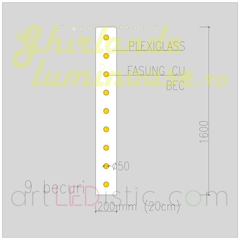 Cifre Volumetrice Luminoase din Plexiglass 160 cm