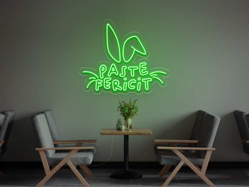 Paste Fericit - Semn luminos neon LED