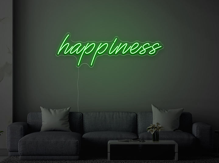 happiness - Semn Luminos LED Neon de Inchiriat