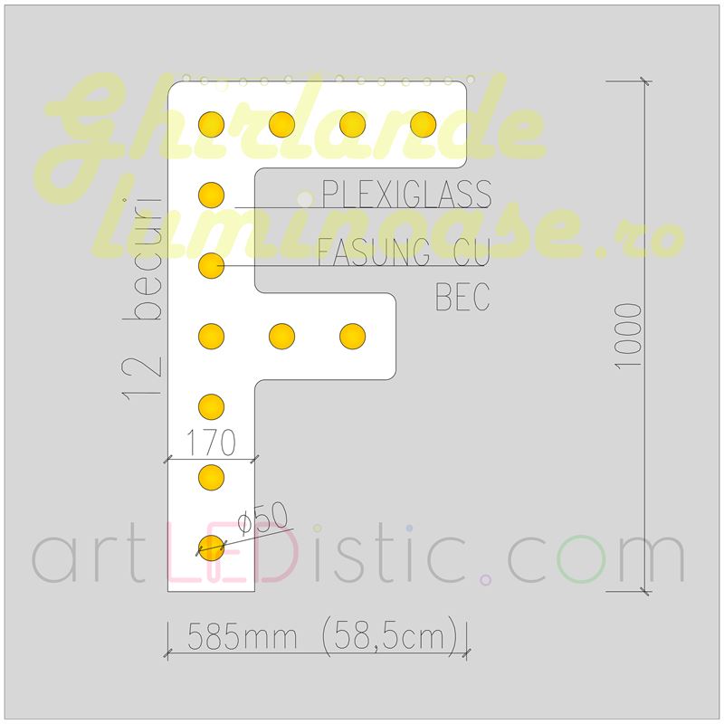 Litere Volumetrice Luminoase 1M de Inchiriat
