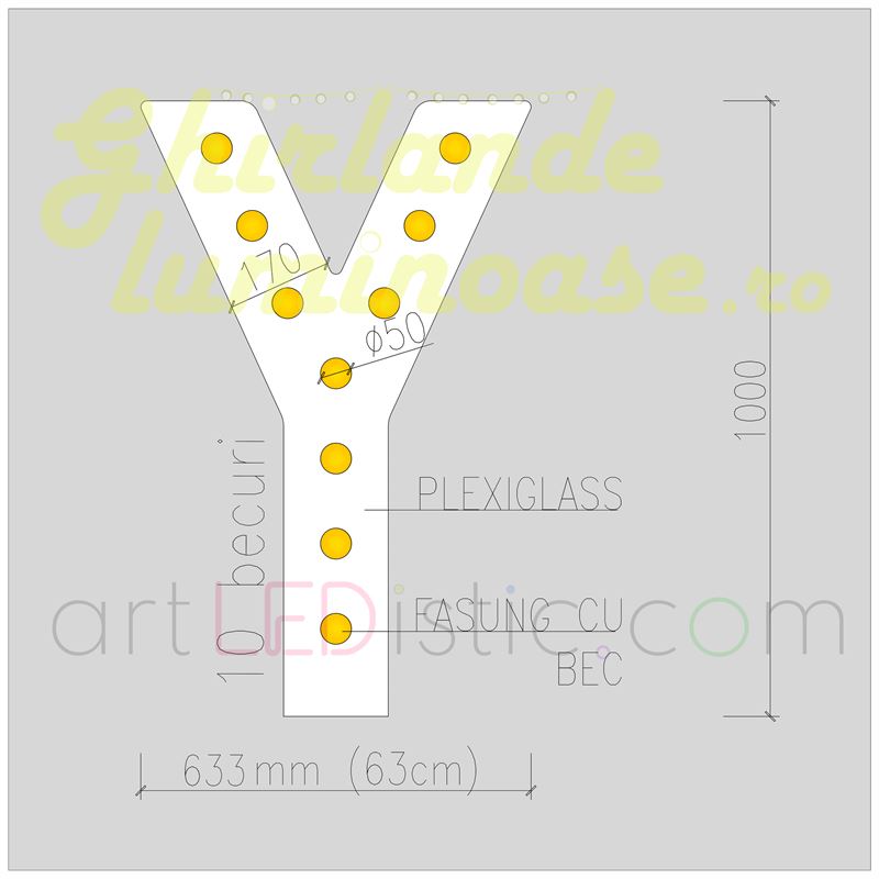 Litere Volumetrice Luminoase 1M de Inchiriat