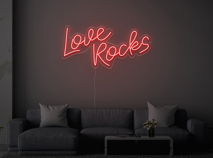 Love Rocks - Semn Luminos LED Neon de Inchiriat