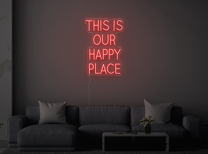 THIS IS OUR HAPPY PLACE - Semn Luminos LED Neon de Inchiriat